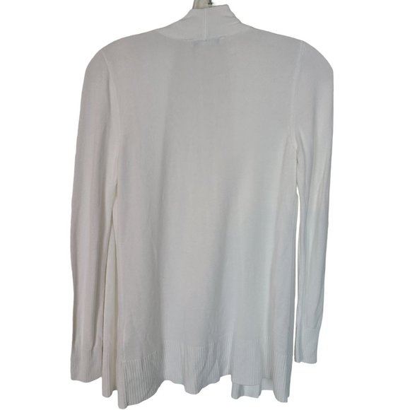 White House Black Market Womens XS White Open Front Long Sleeve Cardigan Sweater - Picture 8 of 8